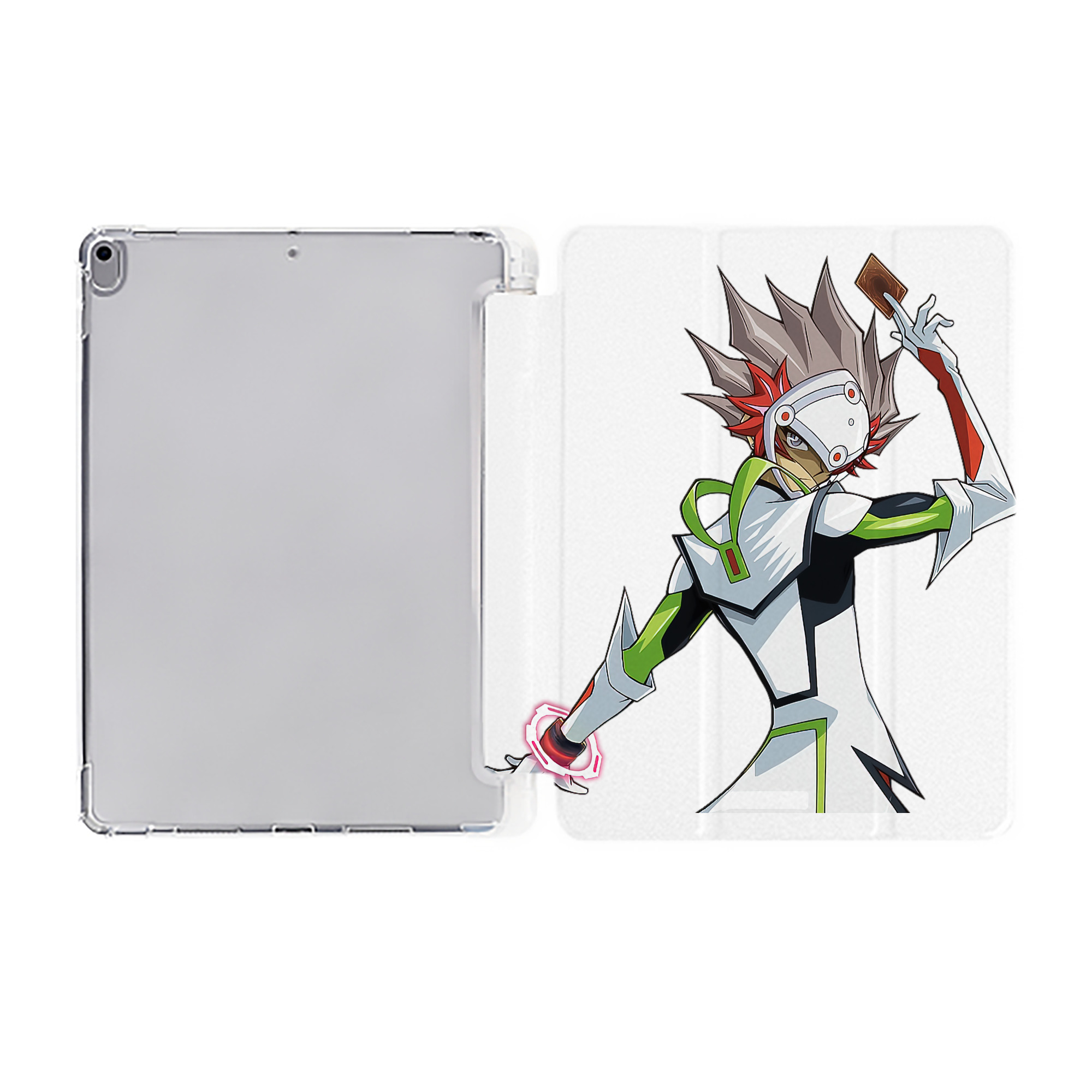 （画像用） 遊☆戯☆王 Yu-Gi-Oh! IPad ケース ペン収納付き 三つ折りスタンド PUレザー×シリコン 対応機種9.5/10.5/10.9インチ